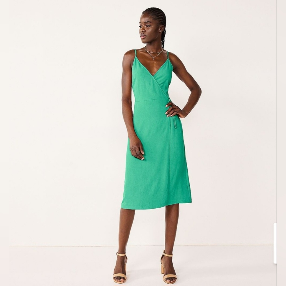 Women's Nine West Strappy Wrap Midi Dress XL